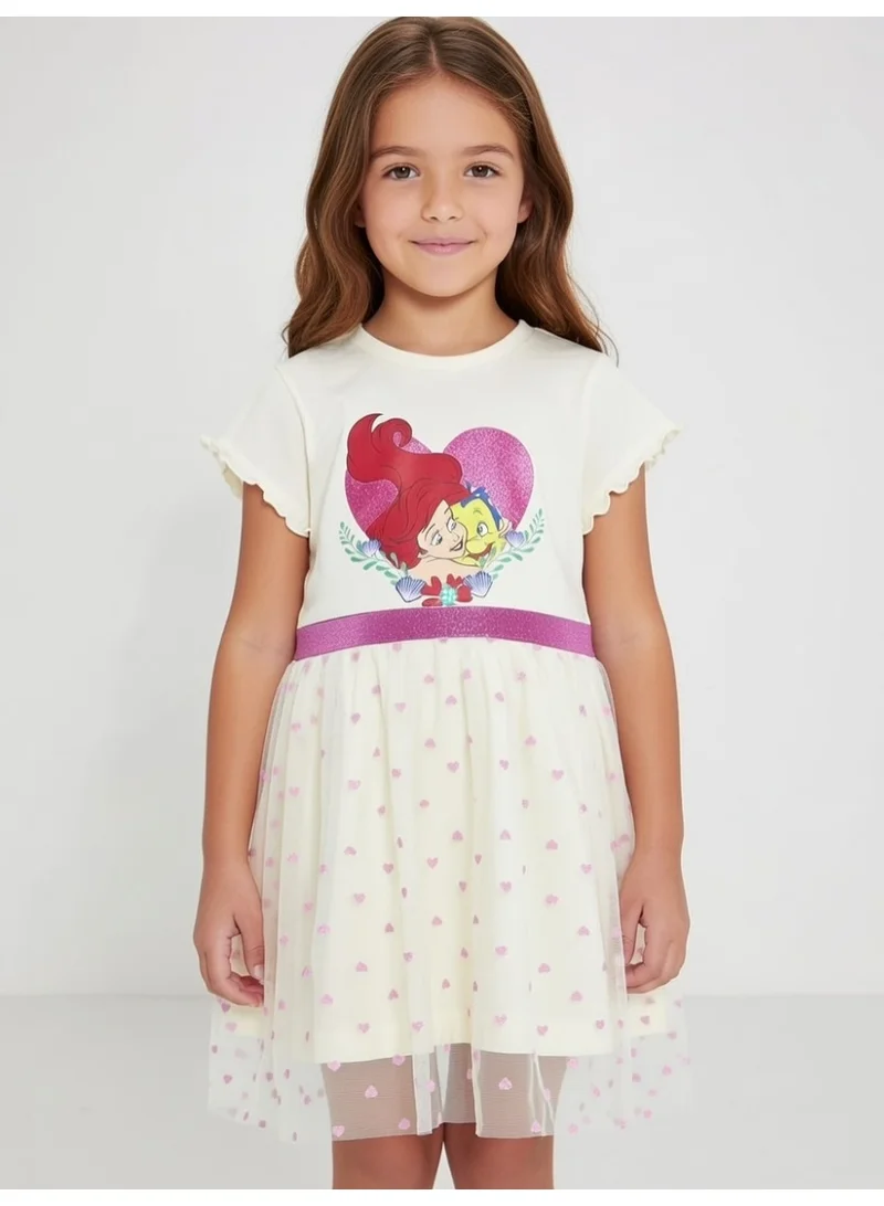 ديزني أرييل | فستان تول | كريمي